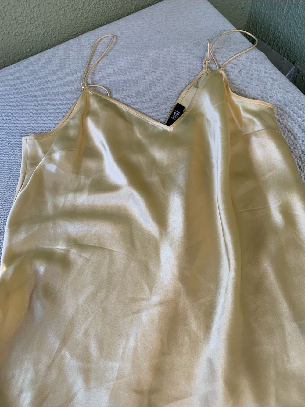 PAIGE Satin yellow gold Slip top with Thin Straps size Small